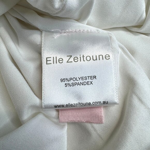 Elle Zeitoune M White Sequin Long Sleeve Alex Mini Dress Party NWT MSRP $330 - Picture 4 of 8